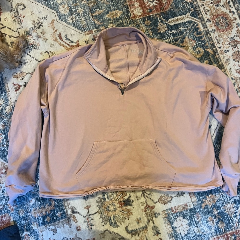 Pink quarter zip sweatshirt
